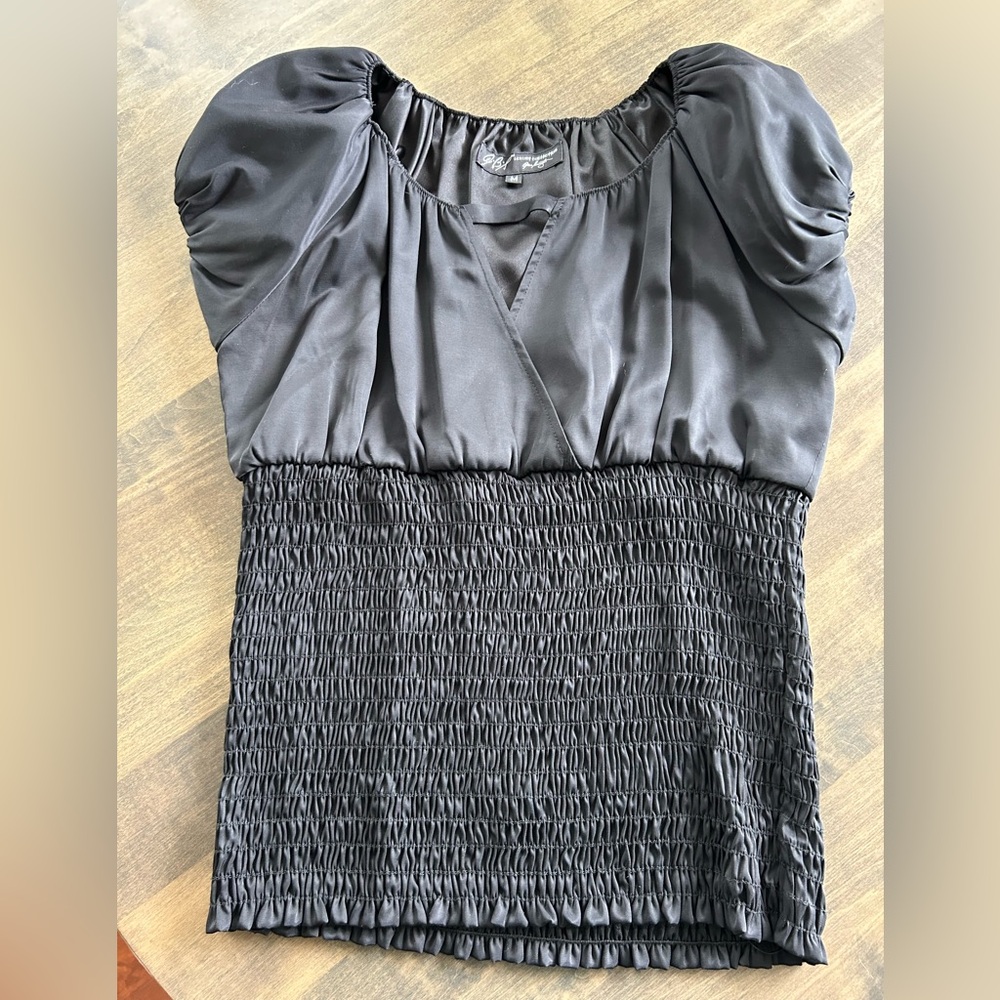 Black Ruched Blouse